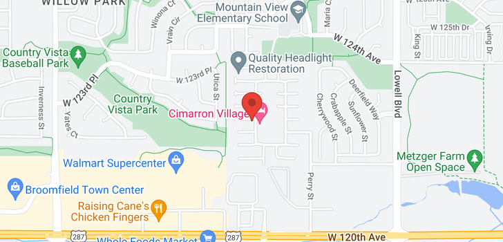 map of 12205 Perry St Broomfield, CO 80020